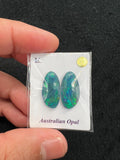 Australian Opal Matched Pair Cabs, AAA Quality, Australian Opal triplet Cabochon, size    17X8 MM , weight -7.42 ct. flat bottom.