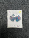 Australian Opal Matched Pair Cabs, AAA Quality, Australian Opal triplet Cabochon, size 14X10.5 MM , weight -7.22 ct. flat bottom.