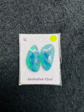 Australian Opal Matched Pair Cabs, AAA Quality, Australian Opal triplet Cabochon, size 19X10 MM , weight -11.16 ct. flat bottom.