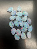 Australian Opal Doublet 8X5 MM Pear Cabs  - Pack of 4 Pieces -AAA Quality, Opal Doublet Cabochon -Australian Opal Pear Cabochon, flat bottom