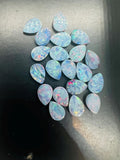 Australian Opal Doublet 8X5 MM Pear Cabs  - Pack of 4 Pieces -AAA Quality, Opal Doublet Cabochon -Australian Opal Pear Cabochon, flat bottom