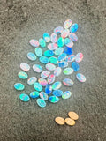 Australian Opal Doublet 6X4 MM Oval Cabs  - Pack of 5 Pieces -AAA Quality, Opal Doublet Cabochon -Australian Opal Oval Cabochon, flat bottom