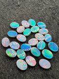 Australian Opal Doublet 8X6 MM Oval Cabs - Pack of 2 Pieces -AAA Quality, Opal Doublet Cabochon -Australian Opal Oval Cabochon, flat bottom