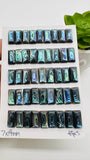 Abalone Shell Rectangle Cabs- 7x14mm Size- Pack of 4 Pc- AAAA Quality- Natural Abalone Cabochons