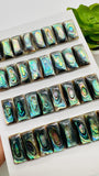 Abalone Shell Rectangle Cabs- 8x16 mm Size- Pack of 2 Pc-  AAAA Quality -Natural Abalone Cabochons