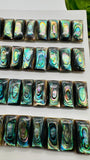 Abalone Shell Rectangle Cabs- 8x16 mm Size- Pack of 2 Pc-  AAAA Quality -Natural Abalone Cabochons