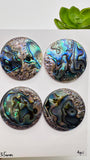 Abalone Shell Round Cabs- 35 mm Size- Pack of 1 Pc- AAAA Quality- Natural Abalone Cabochons