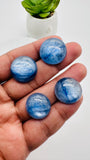 Kyanite Round Cabs - 18- 20.5 mm Size - Code # K13 - K16 - AAA Quality - Kyanite Cabochons - Flat Back Cabs