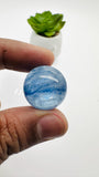 Kyanite Round Cabs - 18- 20.5 mm Size - Code # K13 - K16 - AAA Quality - Kyanite Cabochons - Flat Back Cabs