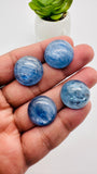 Kyanite Round Cabs - 18 - 20 mm Size - Code # K17 - K20 - AAA Quality - Kyanite Cabochons - Flat Back Cabs