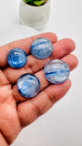 Kyanite Round Cabs - 18- 20.5 mm Size - Code # K21 - K24 - AAA Quality - Kyanite Cabochons - Flat Back Cabs