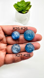 Kyanite Round Cabs - 16 - 20 mm Size - Code # K25 - K28 - AAA Quality - Kyanite Cabochons - Flat Back Cabs