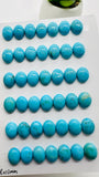 Turquoise Oval Cabs - 8x10 mm size - Pack of 1 Pc - AA Quality - 100% Natural Turquoise- Turquoise Oval Cabochon - Flat Back Cabs
