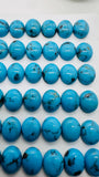 Turquoise Oval Cabs - 10x12 mm size - Pack of 1 Pc - AAA Quality - 100% Natural Turquoise- Turquoise Oval Cabochon - Flat Back Cabs