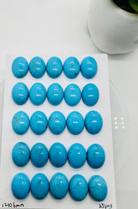 Turquoise Oval Cabs - 12x16 mm size - Pack of 1 Pc - AAA Quality - 100% Natural Turquoise- Turquoise Oval Cabochon - Flat Back Cabs