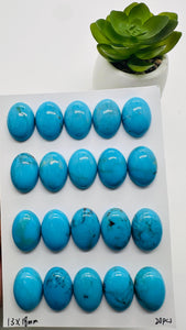 Turquoise Oval Cabs - 13x18 mm size - Pack of 1 Pc - AAA Quality - 100% Natural Turquoise- Turquoise Oval Cabochon - Flat Back Cabs