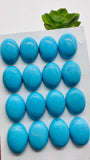Turquoise Oval Cabs - 15x20 mm size - Pack of 1 Pc - AAA Quality - 100% Natural Turquoise- Turquoise Oval Cabochon - Flat Back Cabs