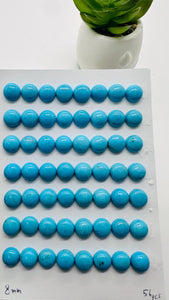 Turquoise Round Cabs - 8 mm size - Pack of 4 Pc - AAA Quality - 100% Natural Turquoise- Turquoise Round Cabochon - Flat Back Cabs