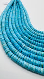 Turquoise Heishi Beads - 8 mm Size - AAA Quality - 40 cm Length- Natural Turquoise beads