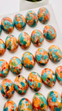 Turquoise with Spiny Oyster Oval Cabochon • 12x16 mm Size • Pack of 1 Pc • AAA Quality • Turquoise Oval Cabs • Flat Back Cabs