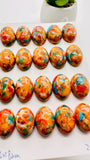 Turquoise with Spiny Oyster Oval Cabochon • 13x18 mm Size • Pack of 1 Pc • AAA Quality • Turquoise Oval Cabs • Flat Back Cabs