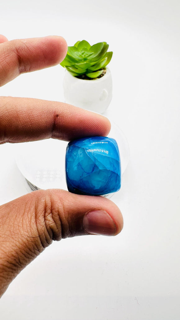 Blue Opalina Cabs - 22x21 mm Size - Code #B11 - Weight 32 its - Natural Opalina Cabochons - Origin Peru