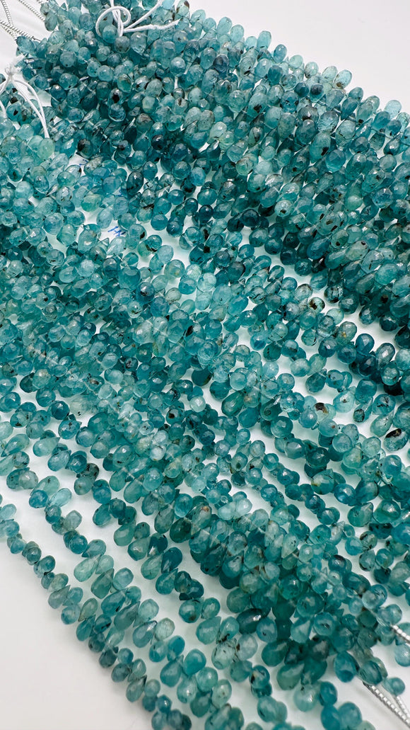 Grandidierite Faceted Drops Beads - Code #A7/A8 - AAA Quality - Length 16'' Grandidierite Briolette Teardrop Beads