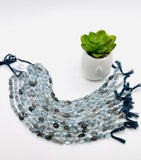 Moss Aquamarine Faceted Nuggets 6-7x 9-11 mm - Code M1 / M2 size Length 10 Inch AAAA Quality- Moss Aquamarine Freeform Beads