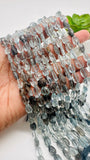 Moss Aquamarine Faceted Nuggets 6-7x 9-11 mm - Code M1 / M2 size Length 10 Inch AAAA Quality- Moss Aquamarine Freeform Beads