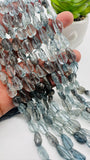 Moss Aquamarine Faceted Nuggets 8-9x 10-15 mm size - Code M3 - Length 10 Inch - AAAA Quality- Moss Aquamarine Freeform Beads