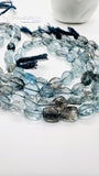 Moss Aquamarine Faceted Nuggets 8-9x 10-11 mm - Code #M5 - Length 10 Inch AAAA Quality- Moss Aquamarine Freeform Beads