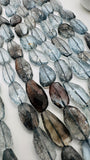 Moss Aquamarine Faceted Nuggets 9-10x 14-18 mm size - Code #M6/M7 - Length 10 Inch - AAAA Quality- Moss Aquamarine Freeform Beads