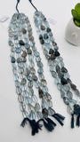 Moss Aquamarine Faceted Nuggets 9-11X 12-14 mm size - Code #M8/M9 - Length 10 Inch - AAAA Quality- Moss Aquamarine Freeform Beads