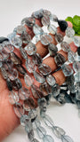 Moss Aquamarine Faceted Nuggets 9-11X 12-14 mm size - Code #M8/M9 - Length 10 Inch - AAAA Quality- Moss Aquamarine Freeform Beads