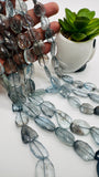 Moss Aquamarine Faceted Nuggets 12-14X 17-21 mm size - Code #M12 - Length 10 Inch - AAAA Quality- Moss Aquamarine Freeform Beads