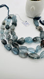 Moss Aquamarine Faceted Nuggets 13-15X18-22 mm size - Code #M13 - Length 10 Inch - AAAA Quality- Moss Aquamarine Freeform Beads