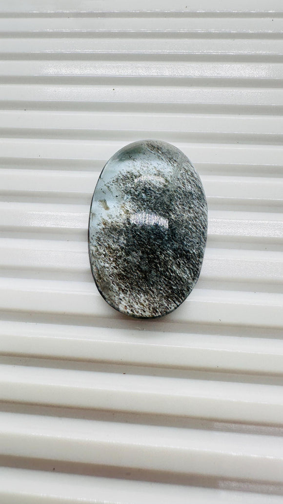 Moss Aquamarine Cabochon 34x22 mm - Code #M3 - Weight 42 Cts - Natural Moss Aquamarine Cabs - AAA Quality - Flat Back Cabs