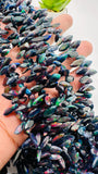 Black Ethiopian Opal Faceted Marquis Beads- 8-14x4-7 mm Size - Code # E3 - Length 16 Inch - Ethiopian Opal Beads - AAA Quality