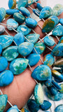 Blue Opalina Pear Beads - 13-13.5x 18-19 mm - Code #B2 - Natural Opalina Beads - Origin Peru - Blue Opalina Briolettes - AAA Quality