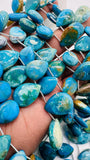 Blue Opalina Pear Beads - 17-18x 12-13 mm - Code #B1 - Natural Opalina Beads - Origin Peru - Blue Opalina Briolettes - AAA Quality