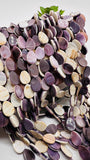 Wampum Quahog Shell TearDrop Beads • 10x14 mm Size • 40 cm length • AAA Quality • Natural Wampum Shell • Purple Color