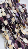 Wampum Quahog Shell Oval Beads • 10x14 mm Size • 40 cm length • AAA Quality • Natural Wampum Shell • Purple Color