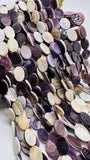 Wampum Quahog Shell Oval Beads • 10x14 mm Size • 40 cm length • AAA Quality • Natural Wampum Shell • Purple Color
