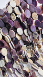 Wampum Quahog Shell Oval Beads • 10x14 mm Size • 40 cm length • AAA Quality • Natural Wampum Shell • Purple Color