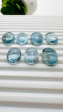 Moss Aquamarine Oval Cabochon • Code #M15- M21 • Natural Moss Aquamarine Cabs • AAA Quality • Flat Back Cabs