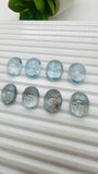 Moss Aquamarine Oval Cabochon • Code #M22- M29 • Natural Moss Aquamarine Cabs • AAA Quality • Flat Back Cabs