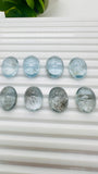 Moss Aquamarine Oval Cabochon • Code #M22- M29 • Natural Moss Aquamarine Cabs • AAA Quality • Flat Back Cabs