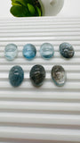 Moss Aquamarine Oval Cabochon • Code #M34- M40 • Natural Moss Aquamarine Cabs • AAA Quality • Flat Back Cabs