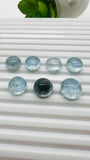 Moss Aquamarine Round Cabochon • Code #M41- M47 • Natural Moss Aquamarine Cabs • AAA Quality • Flat Back Cabs
