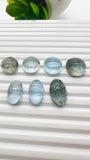 Moss Aquamarine Oval Cabochon • Code #M48- M54 • Natural Moss Aquamarine Cabs • AAA Quality • Flat Back Cabs